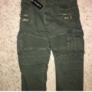 Men’s Balmain Biker Green Jeans